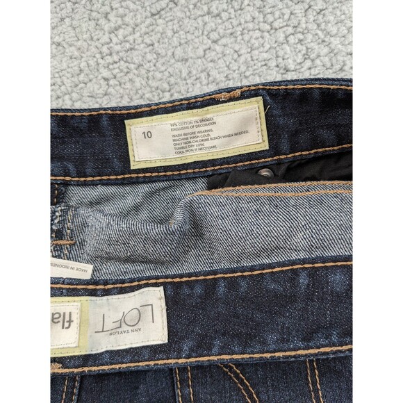 Ann Taylor LOFT Women's size 10 Dark Wash Denim Flare Jeans - Picture 6 of 14